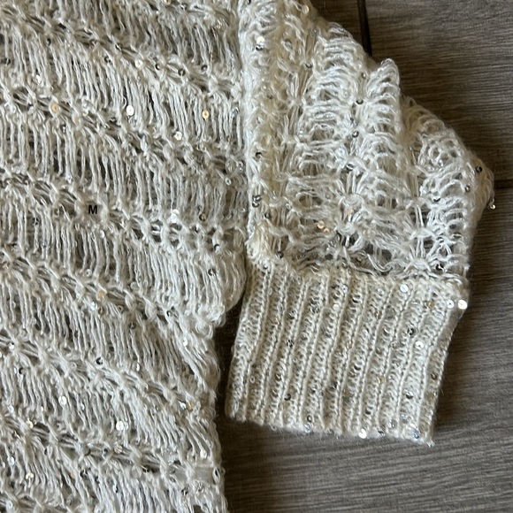 Express White w/sequin Shrug Size Medium NWOT - Picture 5 of 9